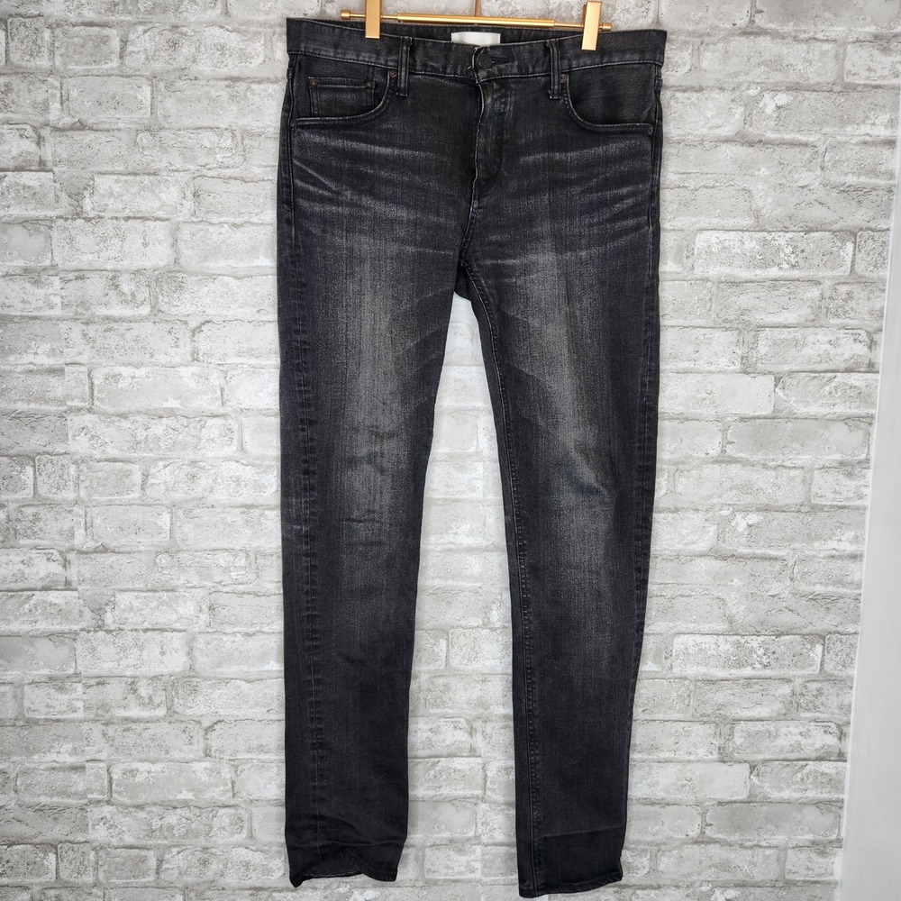 MOUSSY VINTAGE Sundance Skinny Jeans Black Fade Size 32 Made In Japan Distressed